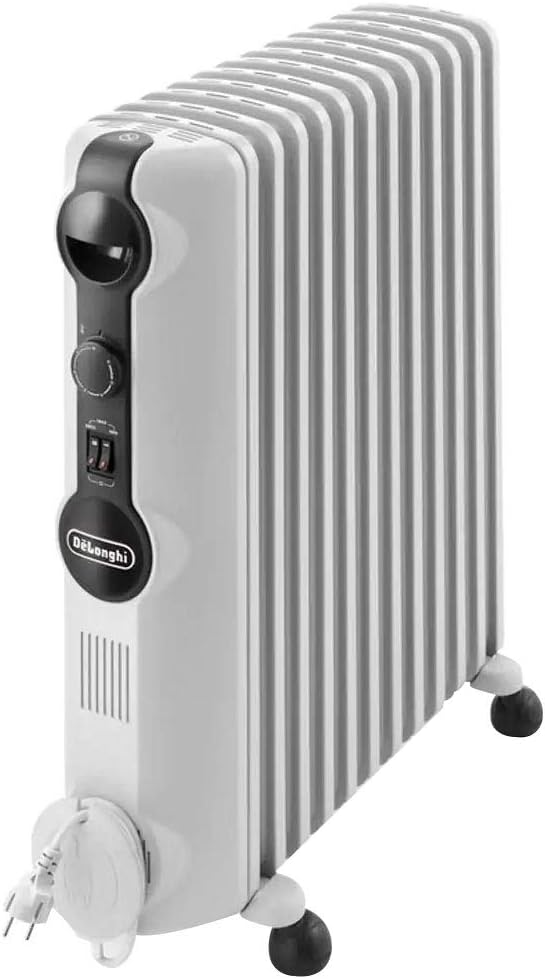 De'Longhi Radia S TRRS1225, Oliegevulde Radiator, Energiebesparend, voor Ruimtes tot 75m³, 2500W, Grijs