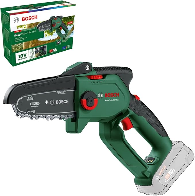 Bosch Home and Garden compacte accusnoeizaag EasyChain 18V-15-7 (voor zagen door hout; 18 Volt System; kettingsnelheid: 6,95 m/s; zonder accu)