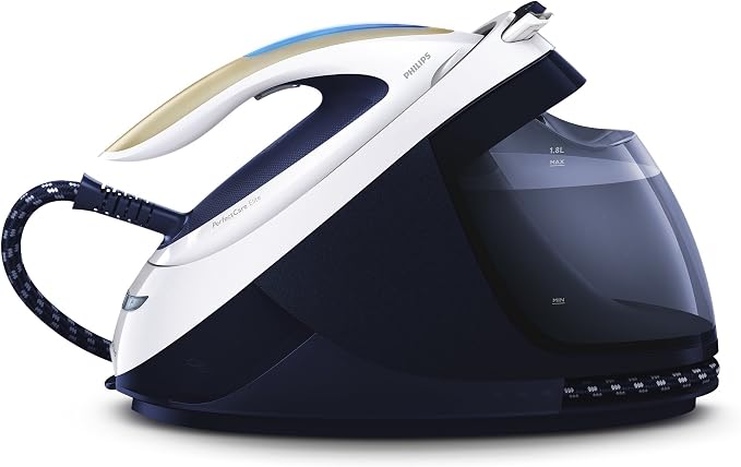 Philips PerfectCare Elite Stoomgenerator - 2700 W, 520 g stoomstoot, 7,5 bar, OptimalTEMP-Technologie, ECO-modus, T-ionicGlide, Blauw/Wit (GC9635/20)