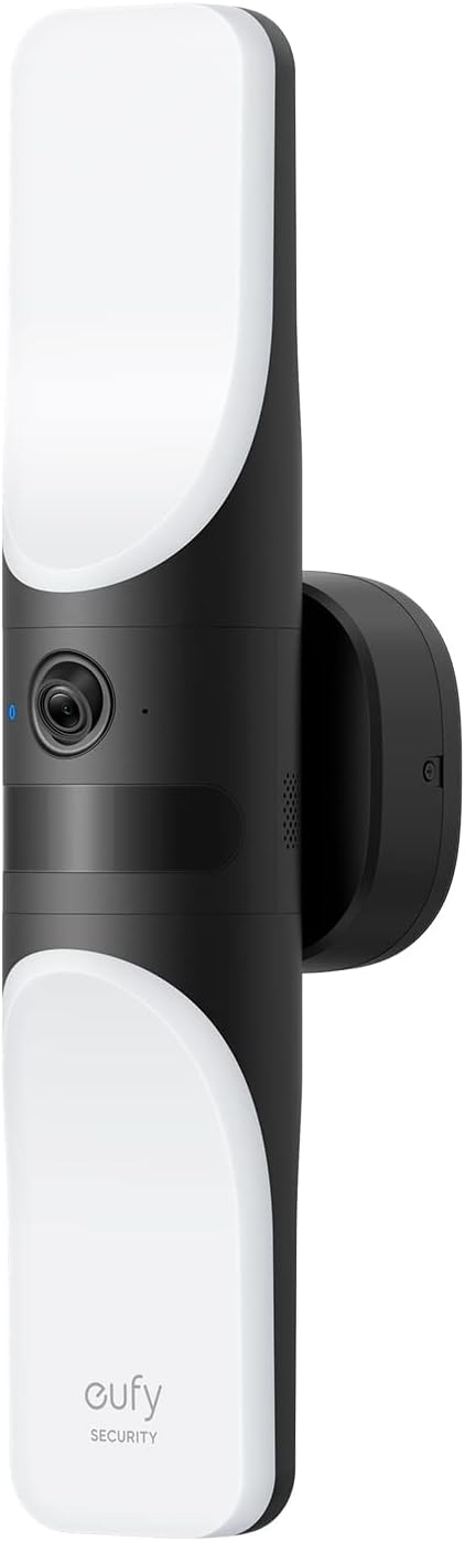 eufy Security Wall Light Cam, beveiligingscamera voor buiten, 2k camera met verlichting van 1200 lumen, 2k nachtzicht in kleur, IP65 waterdicht, geen maandelijkse kosten