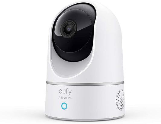 eufy Security Indoor Cam E220, 2K Indoor Beveiligingscamera, WiFi, Draaibaar, Binnen Camera met Nachtzicht, Persoons- & Dierdetectie, Bewegingsvolging, Compatibel met HomeBase 3