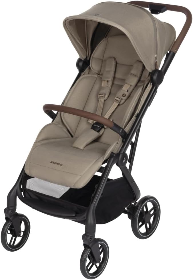 Maxi-Cosi Soho Ultracompacte kinderwagen, Automatisch inklapmechanisme, Grote lekbestendige wielen, Slim reissysteem, Ruime zitting en ergonomische ligstand, 0-4 jaar, 0-22 kg, Twillic Truffle