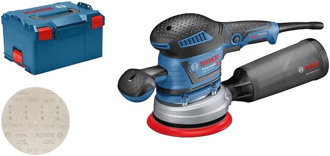 Bosch Professional excenterschuurmachine GEX 40-150 (incl. stofbox, schuurplateau-⌀ 150 mm, netschuurblad M480, haakse schroevendraaier, in L-BOXX 238)