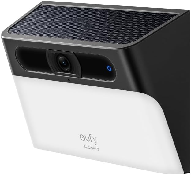 eufy Security Solar Wall Light Cam S120, draadloze beveiligingscamera op zonne-energie, Altijd stroom, beweging-geactiveerde lamp, AI-detectie, IP65, schijnwerper, geen lopende kosten