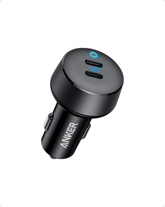 Anker USB C-Autolader, 36 W, 2-Poorts PowerIQ 3.0 Type C-Autoadapter, PowerDrive III Duo Met Stroomvoorziening Voor iPhone 12/12 Pro/11/11 Pro Max/XR/Xs/Max/X, Galaxy, Pixel, iPad Pro En Meer