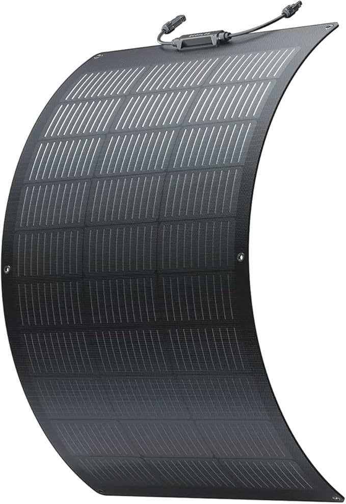 Ecoflow Zonnepaneel, 100 W, flexibel monokristallijn zonnepaneel, IP68, zeer efficiënt, zonnecel, fotovoltaïsche zonnecel voor campers, daken, bestelwagens, boten, zonder zonnepaneelkabel