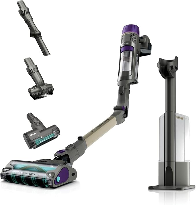 Shark PowerDetect Clean & Empty Cordless Vacuum Cleaner, DuoClean Detect, Reverse Clean, 2L Auto-Empty Base, Anti-Hair Wrap Plus, 70 Min Runtime, Lightweight, Pet & Multi-Surface Tools, Grey IP3251EUT