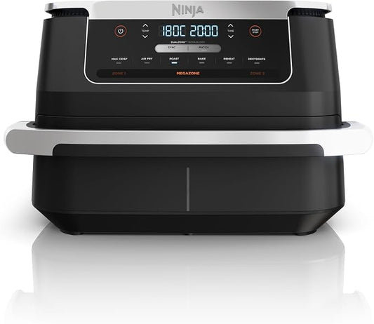 Ninja FlexDrawer Airfryer, Dual Zone, optionele verdeler, grote 6,6 liter lade, 6-in-1, Airfryer zonder olie, Airfryen, Roast (Braden), Bake (Bakken), Max Crisp (Max Crisp), Anti-aanbak, Zwart AF550EU