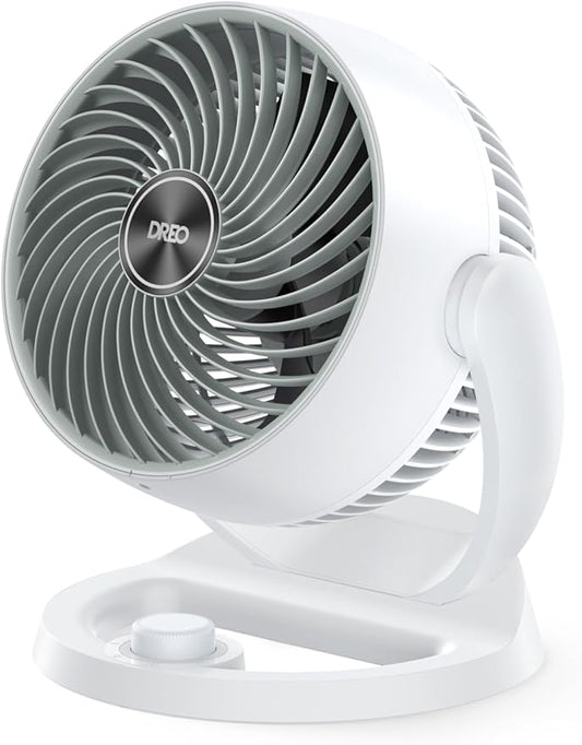 Dreo Ventilator voor slaapkamer, 12 inch, 21,3 m krachtige luchtstroom, 28 db stille tafelluchtcirculatorventilatoren voor slaapzaal, 120° verstelbare kanteling, 3 snelheden, desktopventilator voor