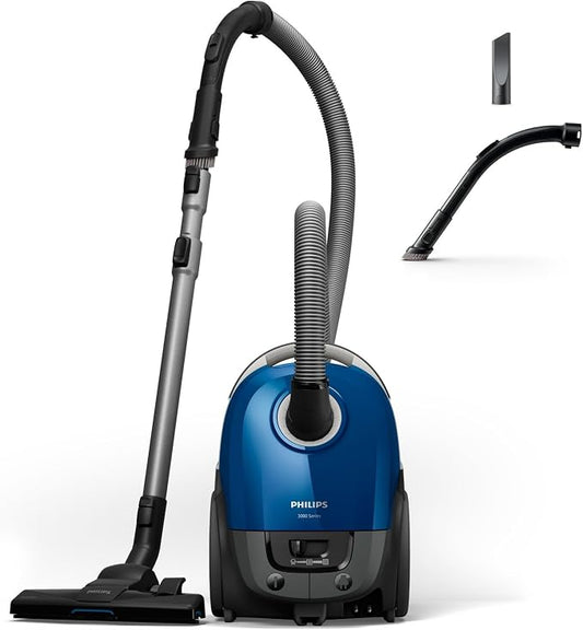 Philips Stofzuiger met zak 3000 Series - 900 Watt - Compact en lichtgewicht - Allergy H13 filter - Actieradius 9 meter - Borstel op de steel - Spleetmondstuk - TriActive mondstuk - XD3110/09