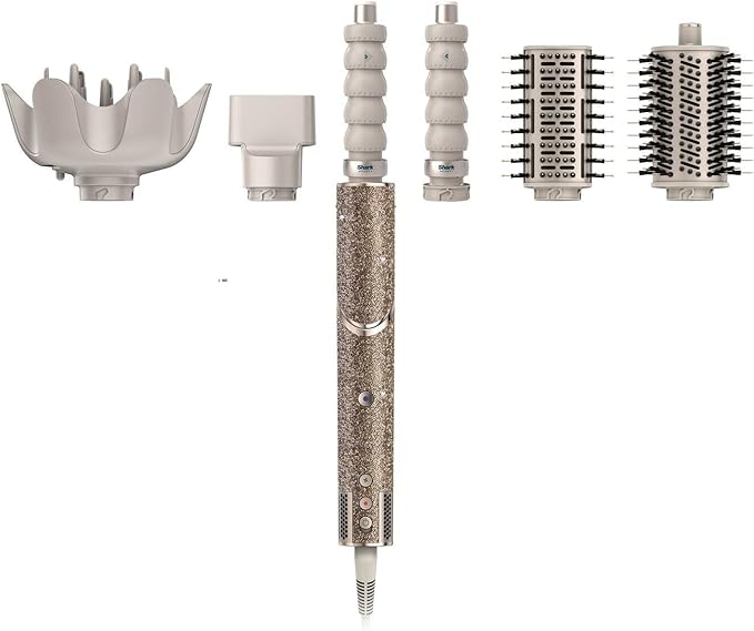 Shark FlexStyle Sparkle Limited Edition Gold Diamond 5-in-1 haarstyler en -droger met krultang, paddleborstel, ovale borstel, concentrator, diffuser, opbergdoos, zonder schade door hitte HD446JSEU