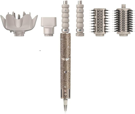 Shark FlexStyle Sparkle Limited Edition Gold Diamond 5-in-1 haarstyler en -droger met krultang, paddleborstel, ovale borstel, concentrator, diffuser, opbergdoos, zonder schade door hitte HD446JSEU