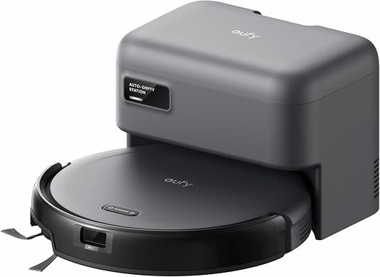 eufy C10 Robotstofzuiger met Automatisch Leegstation, Ultradun Ontwerp van 7,3 cm, Tapijtreiniging, Uitschuifbare Zijborstel voor Hoeken, Automatische Lediging, Puntlaser-en Infraroodnavigatie
