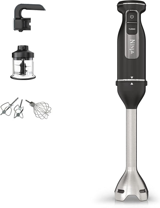 Ninja Foodi 3-in-1 Staafmixer, Handmixer & Hakmolen met Geleidelijke Start, 2 Meng- & 5 Mixsnelheden om te Hakken, Mixen, Kneden, Mengen & Meer, Vaatwasserbestendige Onderdelen, 850W, Zwart, CI100EU