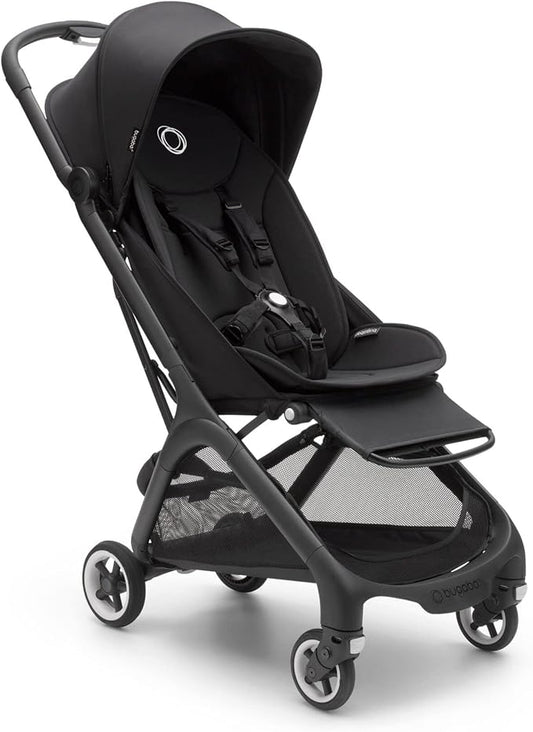 Bugaboo Butterfly Ultracompacte reiswagen, licht, opvouwbaar in een seconde, zeer ruime stadskinderwagen voor baby's en peuters, handig en comfortabel, nachtzwart