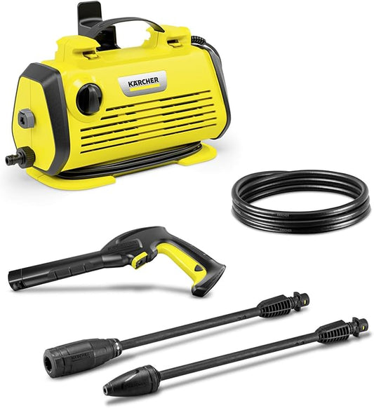 Kärcher K 3 horizontale hogedrukreiniger, druk: max. 120 bar, debiet: 380 l/u, oppervlaktevermogen: 25 m²/h, waterfilter, gewicht: 3,7 kg, hogedrukslang en pistool, lans