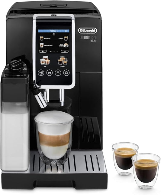 De'Longhi Dinamica Plus ECAM382.70.B Automatisch koffiezetapparaat voor koffiebonen, cappuccinomachine met LatteCrema Hot Espressomachine, kop met 18 recepten, TFT-display 8,9 cm (3,5 inch), 1450 W