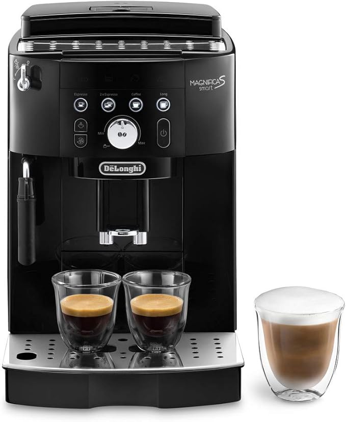 De'Longhi Magnifica S Smart ECAM230.13.B, Volautomatische Espressomachine met My LatteArt-Stoompijpje en Geïntegreerde Bonenmaler, met 4 One-Touch Recepten, Intuïtief Bedieningspaneel, Zwart