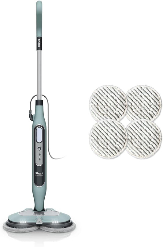 Shark Stoomreiniger, Auto-Stoom & Schrob Stoomreiniger, Steam Blaster & 6 Dirt Grip Pads, 3 Stoomstanden, Verwijdert Vlekken & Vuil, Alle Gesealde Harde Vloeren, 8 m Snoer, Saliegroen, S8201EUCP
