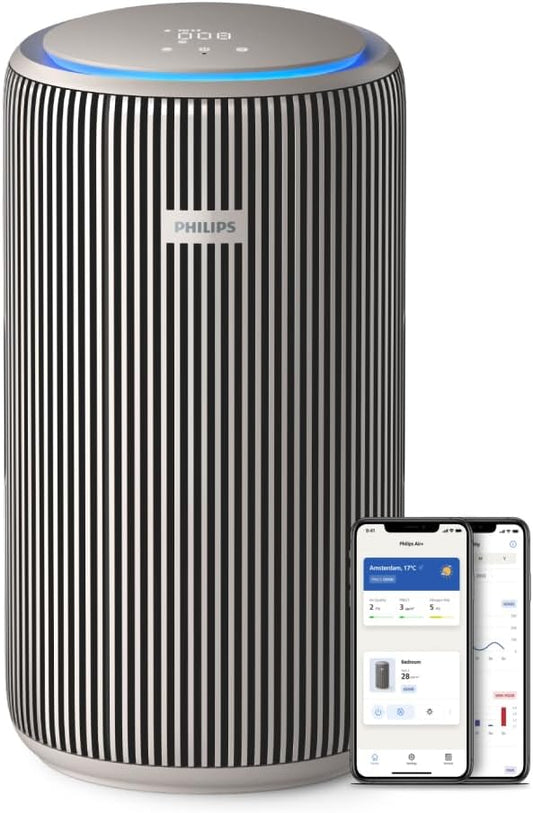 Philips PureProtect 3200 Serie Luchtreiniger – CADR 500 m³/u, HEPA & Actieve Koolfilter, Voor ruimtes tot 130 m², Verwijdert 99,97% deeltjes, Fluisterstil 15 dB, Slimme app-bediening (AC3210/12)