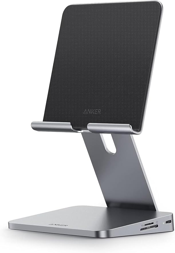 Anker 551 8-in-1 USB-C Hub, intrekbare mount, Power Delivery, 4K HDMI, 2 USB-A datapoorten, 3,5 mm AUX, microSD/SD geheugenkaartsleuf, Geschikt voor iPad Pro en USB-C tablets