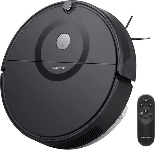 Roborock E5 Zuig- en dweilrobot met afstandsbediening en app-spraakherkenning (2500 Pa zuigvermogen, 200 min accuduur, 640 ml stofreservoir, 180 ml watertank, gyroscoop-sensor-routesysteem), zwart