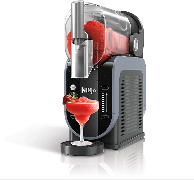 Ninja SLUSHi IJsdrankjesmaker, maak slush, frozen cocktails, frappé, milkshakes en ijsvruchtensap, geen ijs of voorbereiding nodig, WhisperChill-technologie, 1,9 l inhoud, blauw en grijs FS301EU