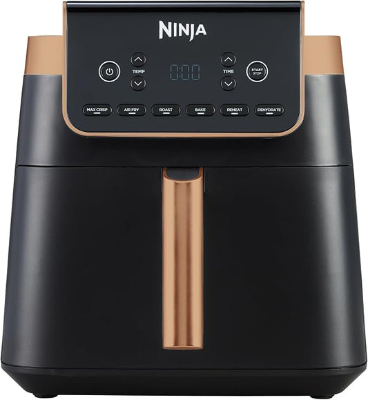 Ninja Airfryer MAX PRO, 6.2L, Gebruikt Geen Olie, Grote Vierkante Enkele Lade, Braden, Bakken, Airfryen, Gezinsformaat, Antiaanbaklaag, Vaatwasmachinebestendig Mandje en Crisperplaat, AF180EUCP