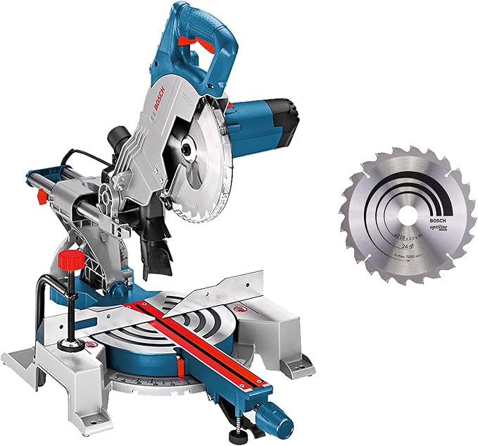 Bosch Professional Afkortzaag GCM 80 SJ (1.400 Watt, zaagblad-Ø: 216 mm, incl. 2x cirkelzaagblad, inbussleutel, in doos)