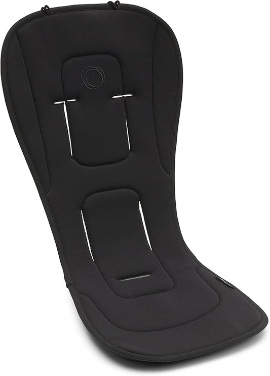 Bugaboo dual comfort seatliners voor kinderwagens, comfort tijdens elk seizoen, verbeterde pasvorm, compatibel met alle Bugaboo kinderwagens, omkeerbaar, superzacht en antibacterieel 3D gaas, Midnight Black