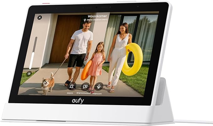 eufy Smart Display, Smart home hub, 8" bedieningspaneel, compatibel met eufy beveiligingsapparaten, vier weergaven op één scherm, directe, dagelijkse rapporten voor gebeurtenissen, geen maandelijkse kosten