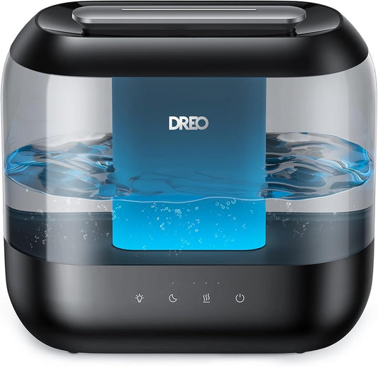Dreo Luchtbevochtiger voor slaapkamer, topvulling, 4 l, grote luchtbevochtiger met oliediffuser en nachtlampje, 32 uur gebruiksduur, ultrasone luchtbevochtiger