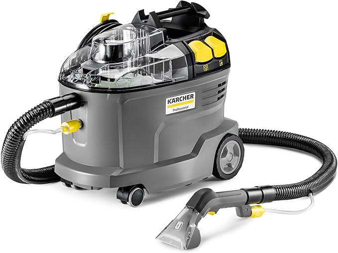 Kärcher stofzuiger Puzzi 8/1, krachtig, voor het reinigen van bekleding, verwijderen van vlekken op textieloppervlakken, inclusief ergonomisch, kort bekledingsmondstuk, zwart