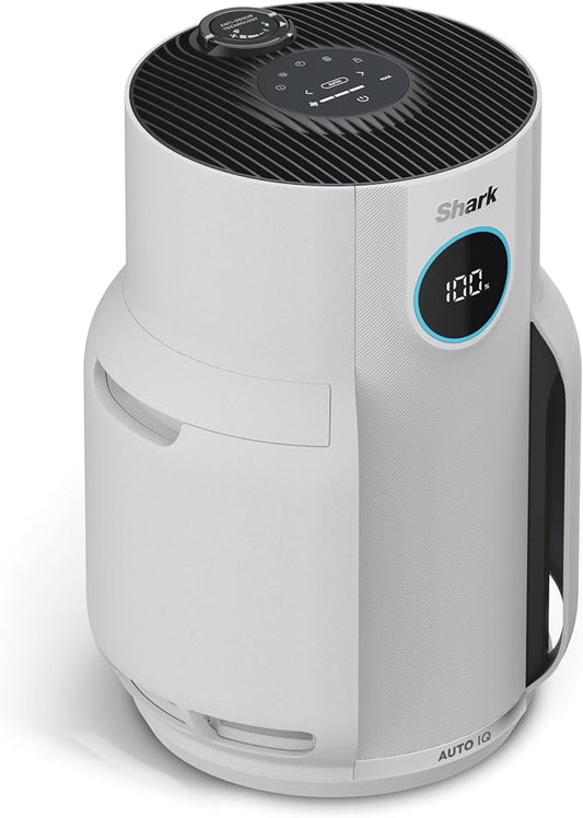 Shark NeverChange tot 5 jaar lang Luchtreiniger voor Thuis, Slaapkamer, Ruimtedekking 60m², 5-Jaar HEPA Filter Vangt 99,97% van Allergenen, Pollen, Huisdierschilfers, Stil, LED-Display, Wit HP150EU