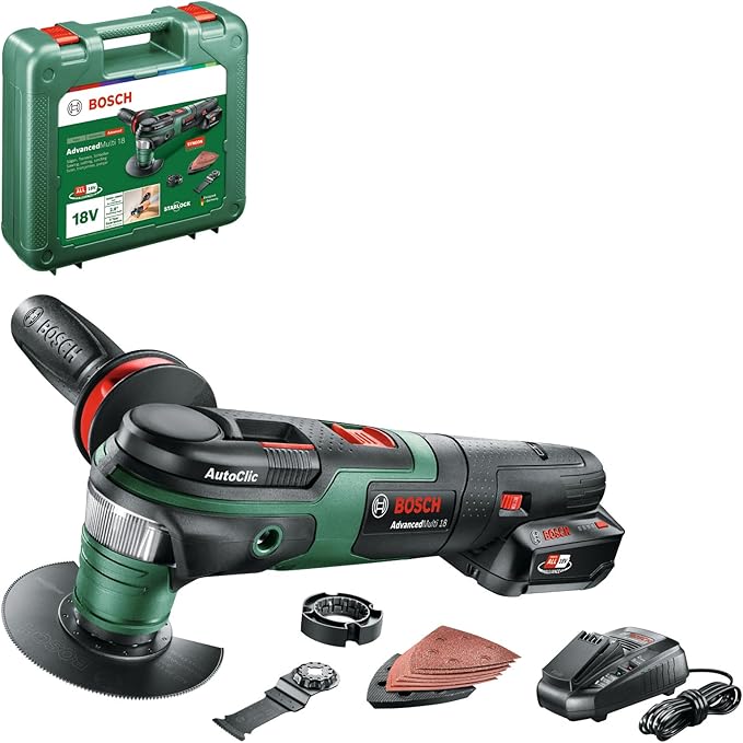 Bosch AdvancedMulti 18 Accu-multitool, 1 accu, 18 volt-systeem, in koffer, Groen