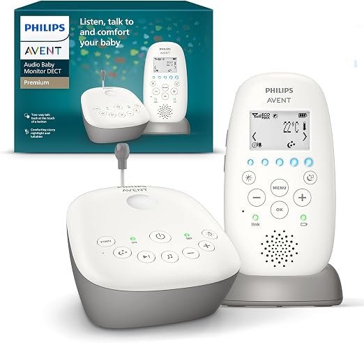 Philips Avent - SCD733/26 DECT Babyfoon - Sterrenprojectie - 330 Meter bereik - 18 Uur draadloos te gebruiken - DECT technologie voor veilige verbinding - Temperatuursensor - Helder geluid - Nachtmodus