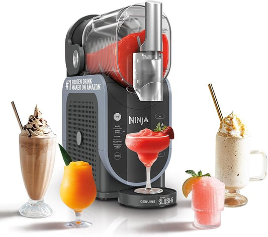 Ninja SLUSHi met RapidChill-technologie, 86 oz. bevroren drank en slushie-machine, 5 vooraf ingestelde programma's, margaritas, frappés en meer, premium accenten, zwart, FS301