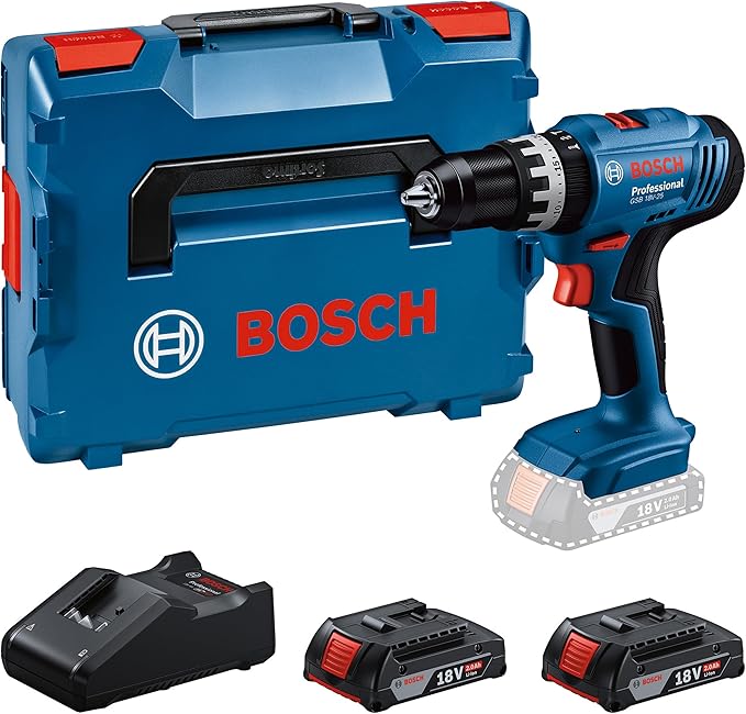 Bosch Professional 18V System accuklopboorschroevendraaier GSB 18V-25 (schroef-Ø max. 10 mm, met 2 x GBA 2.0Ah, GAL 18V-40, L-BOXX)