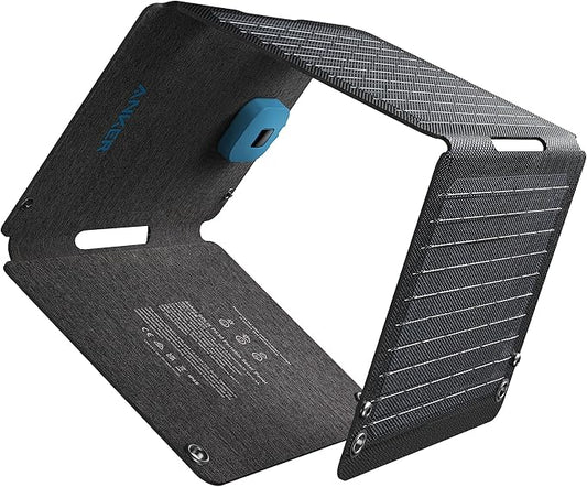 Anker Solix PS30 zonnepaneel, 30 W, opvouwbare draagbare zonne-oplader, IP65 water- en stofbestendigheid, ultrasnel opladen, laadt 2 apparaten tegelijk op voor kamperen, wandelen en buitenactiviteiten