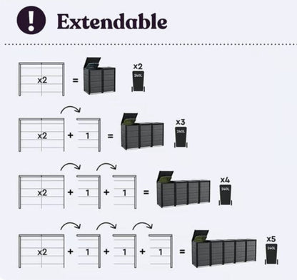 Keter  Hideaway - 2 Bin (Grey)